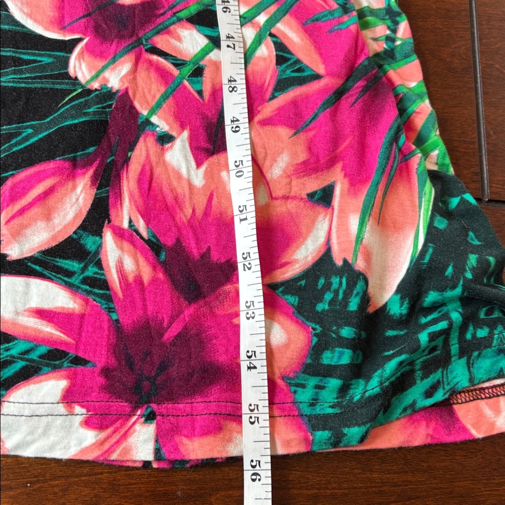 Apt. 9 Woman 1X Tropical Floral Sleeveless Pink and Black Maxi Dress - Picture 6 of 7